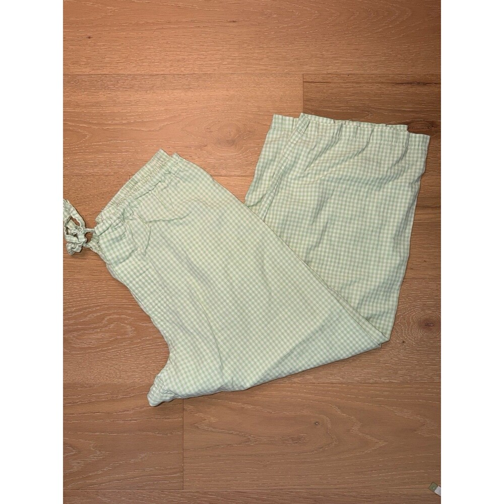 Gingham Cotton Crop Pajama Bottoms Size Medium M